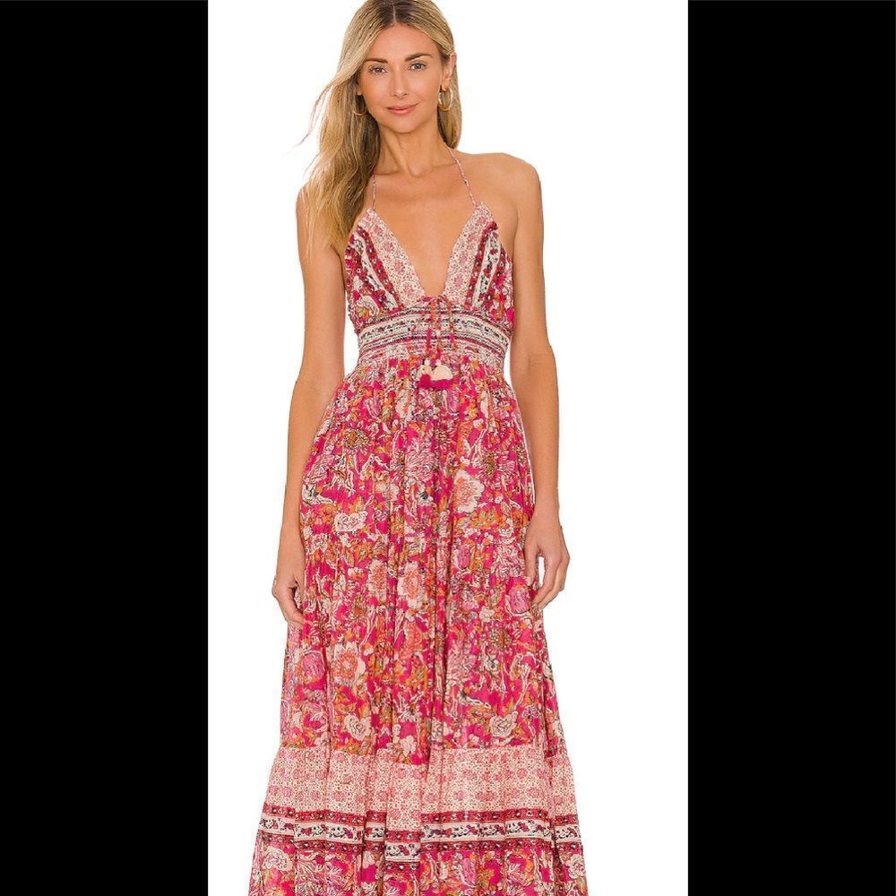 NWT Free People REAL LOVE Maxi Dress. Size Large. Color is: Meadow Combo”.